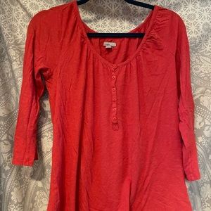 Res Orange Tunic Top 3/4 sleeve